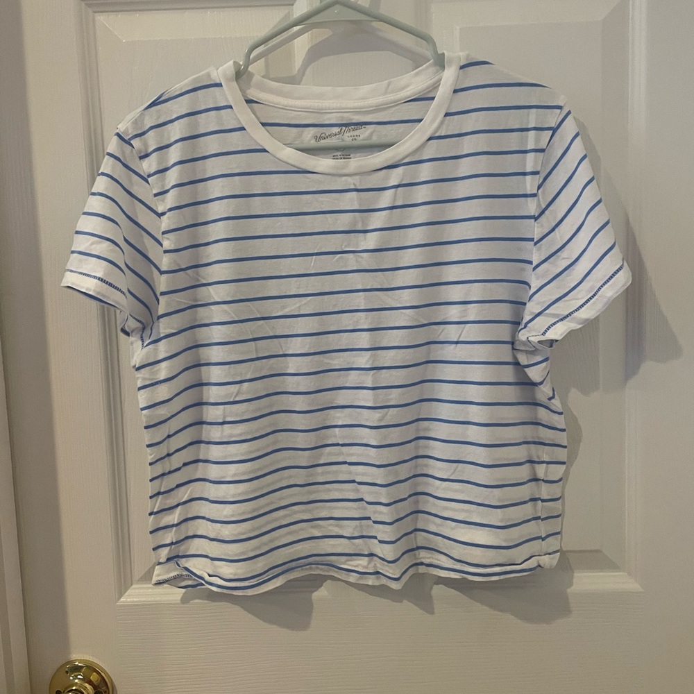 Universal Thread Blue and White Striped Tee